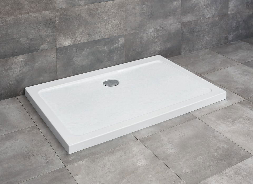 Radaway Doros Stone D szögletes lapos antracit zuhanytálca 100x80