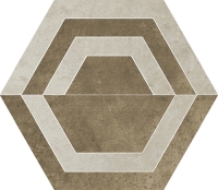 Paradyz padlódekor Paradyz Scratch Beige Hexagon C padlódekor