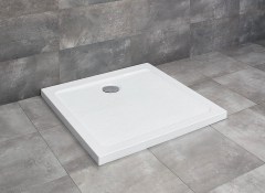 Radaway Doros Stone C szögletes lapos fehér zuhanytálca 90x90