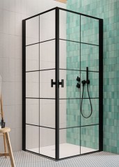 Radaway Nes Black KDD I Factory 100 B átlátszó szögletes zuhanykabin