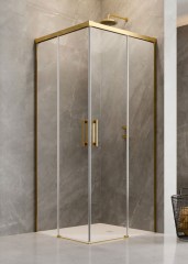Radaway Idea Gold KDD 100 B átlátszó szögletes arany zuhanykabin