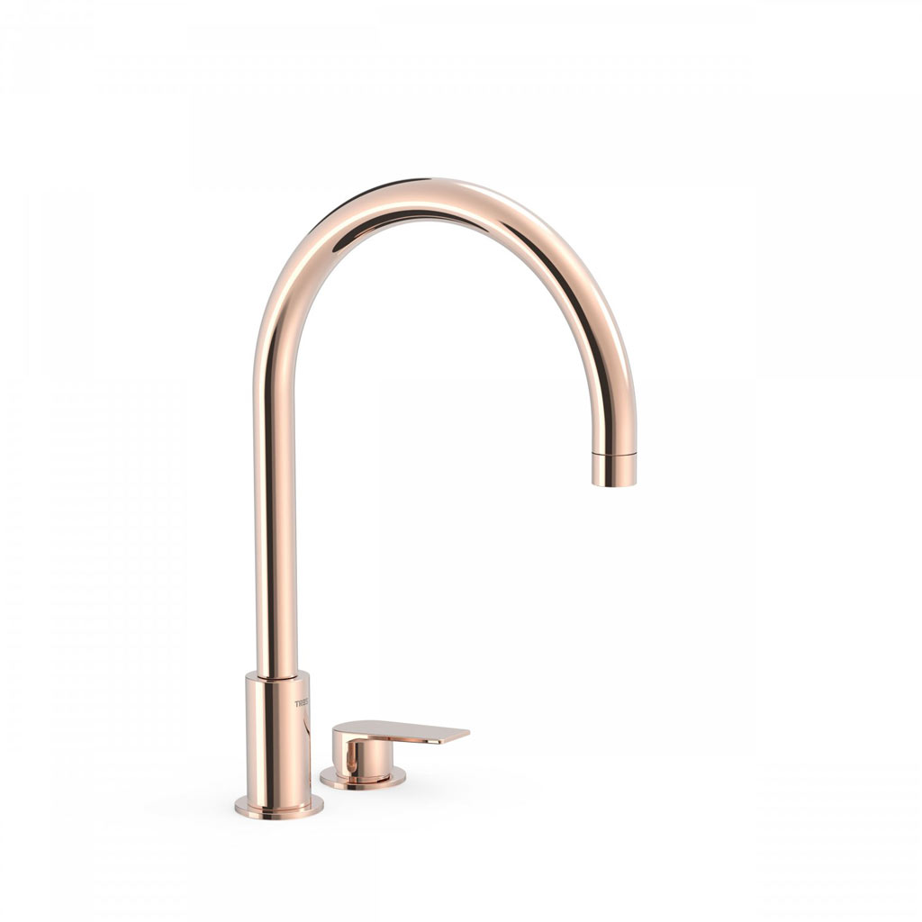Tres Project-Tres peremre szerelhető, kétüléses mosdó csaptelep rose gold 21110501OP