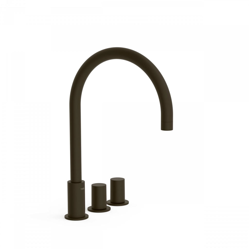 Tres Study Exclusive peremre szerelhető, 3 üléses mosdó csaptelep, black bronze 06110501KMB